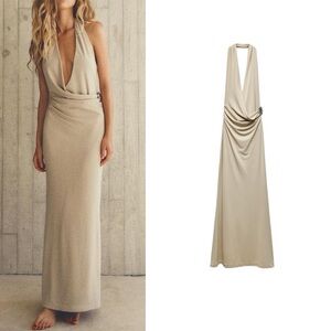 Zara Blogger Fave Seashell Halter Dress Medium